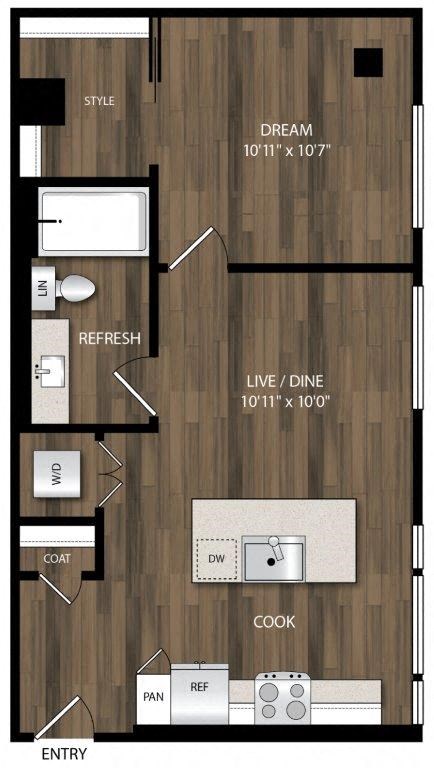 Portland Astoria Apartments in Portland, Oregon A3 Floor Plan